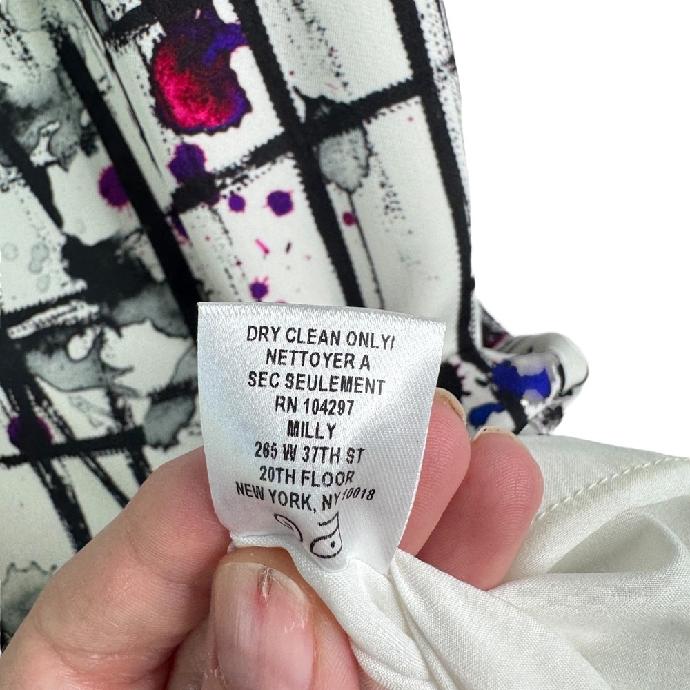 Milly Paint Splatter Scribble Abstract Shift Dress Sleeveless Career Workwear 2 - Picture 4 of 16